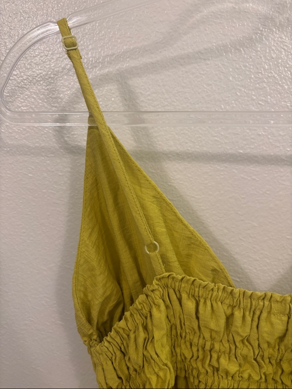 Chartreuse Spaghetti Strap Smocked Waist Sundress - Picture 5 of 7